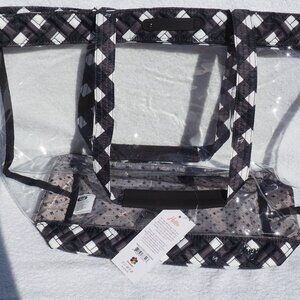 Lug Peekaboo Clearview Tote Bag – Gingham Black – NWT